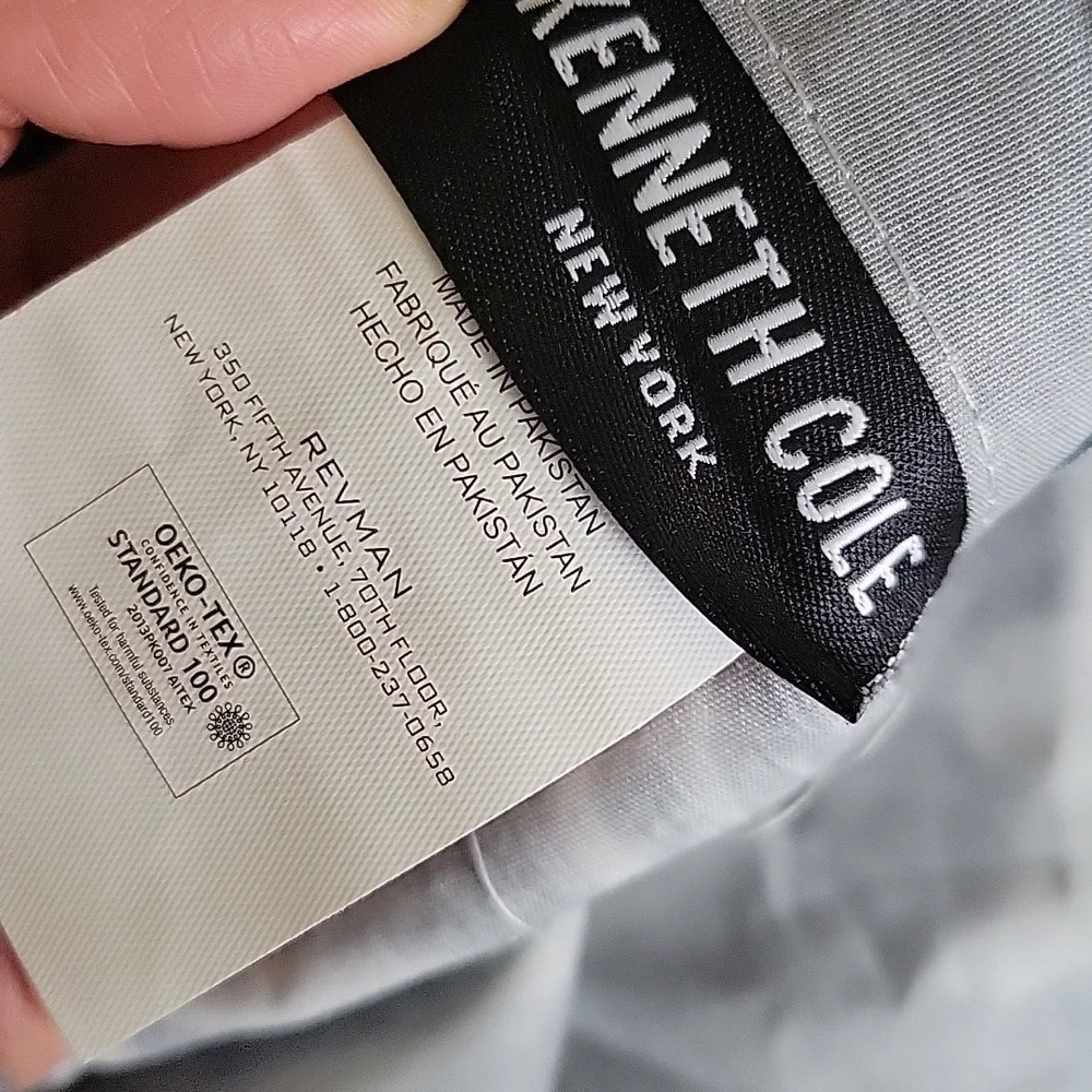 NEW Kenneth Cole Merrion Organic Cotton Grey Duvet Cover Set - Full - Queen